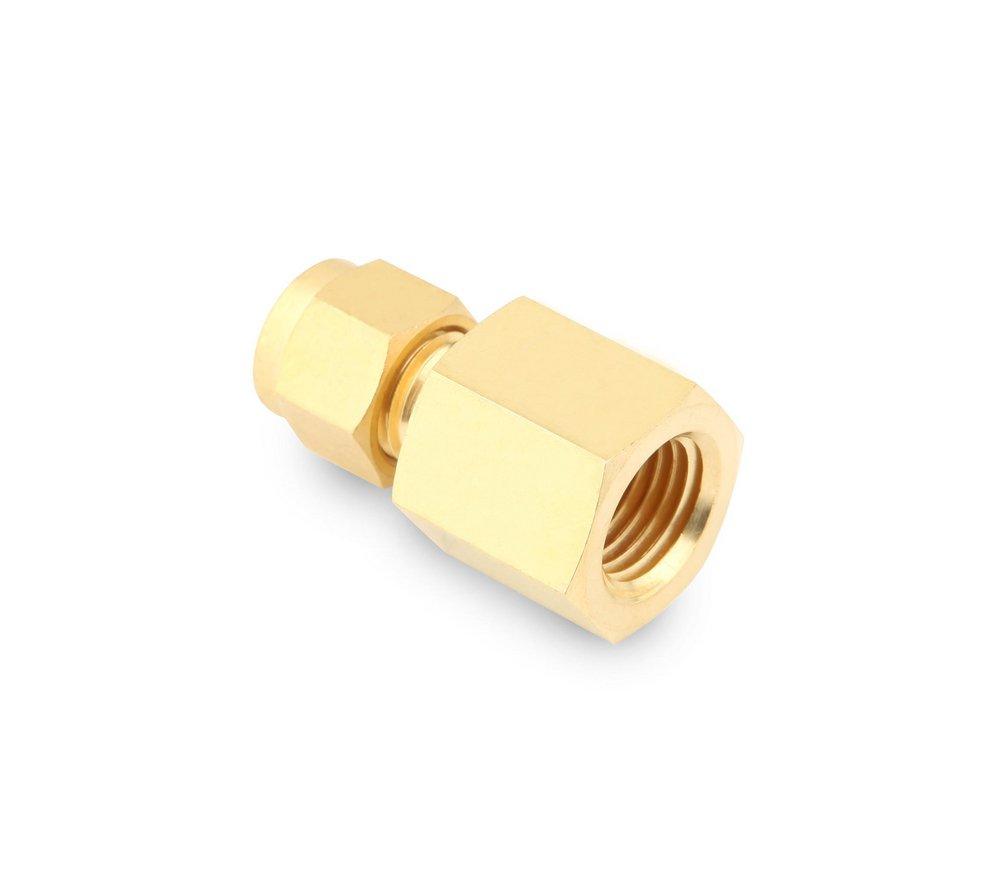 3/8 in. Tube OD x 1/2 in. FPT Brass Female Connector Double Ferrule 