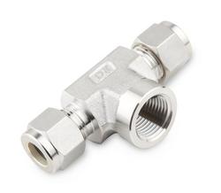 1/2 in. Tube OD x 1/2 in. FPT 316 Stainless Steel Female Branch Tee Double Ferrule