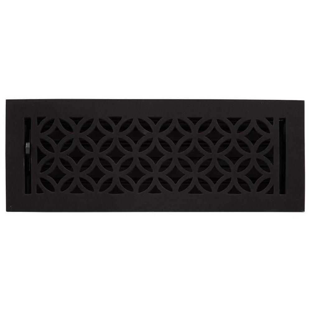 Signature Hardware Black Powder Coat 4 in. Residential Cast Iron Floor Register in Black Powder Coat 