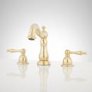 Signature Hardware Polished Brass Two Handle Widespread Bathroom Sink Faucet 