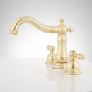 Signature Hardware Polished Brass Two Handle Widespread Bathroom Sink Faucet 