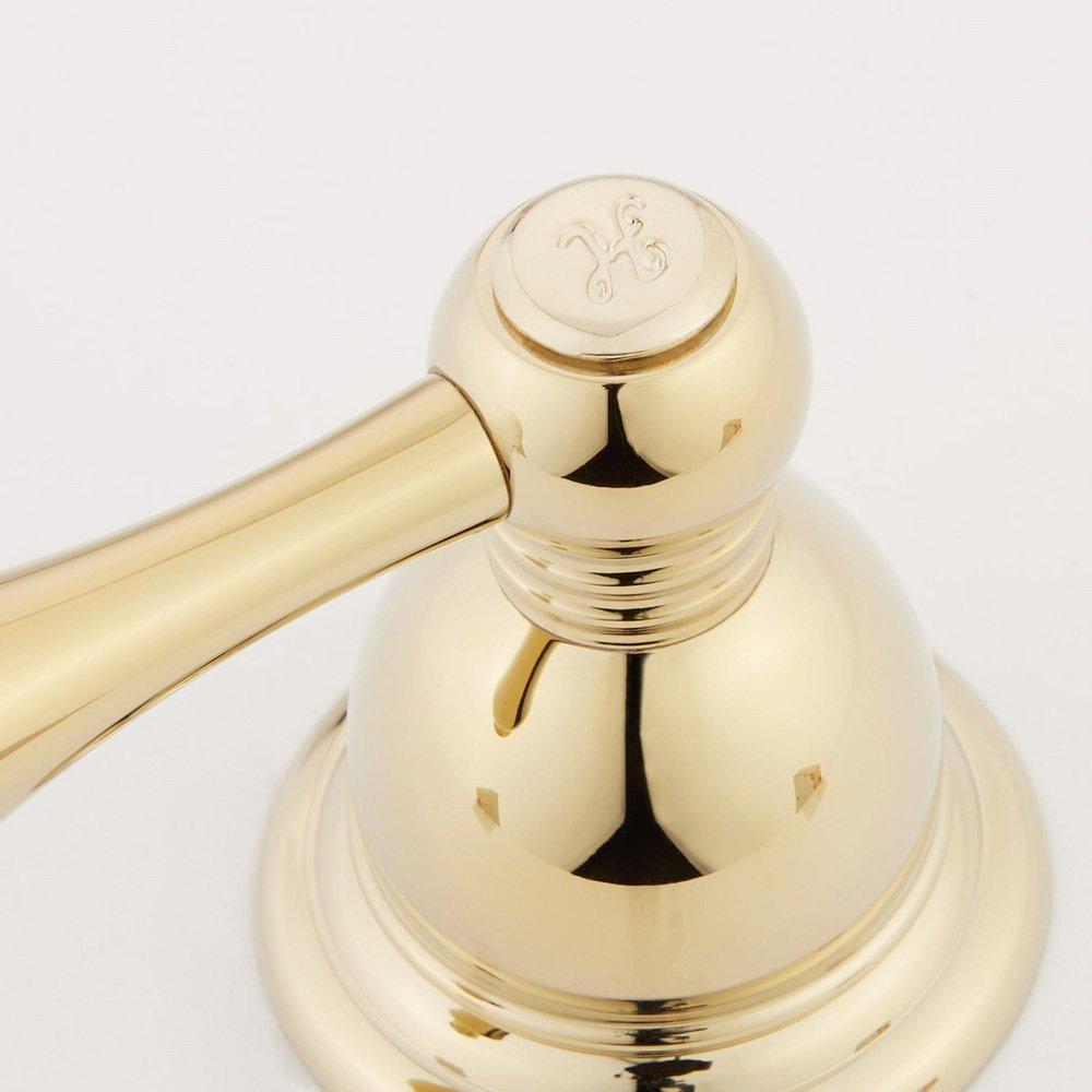 Signature Hardware Polished Brass Two Handle Widespread Bathroom Sink Faucet 