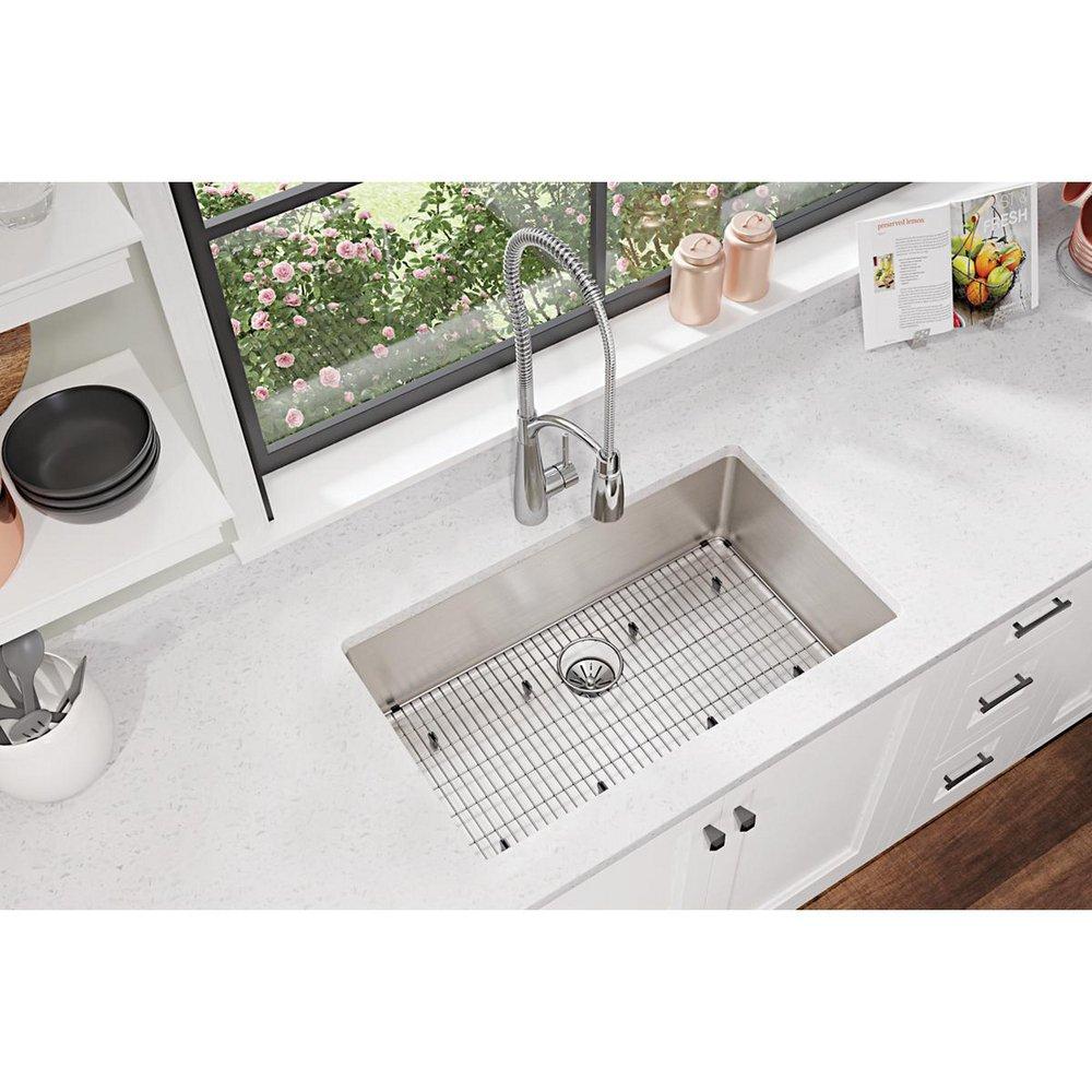 Elkay Polished Stainless Steel 28-1/4 x 15-1/4 x 1-1/4 in. Bottom Grid 