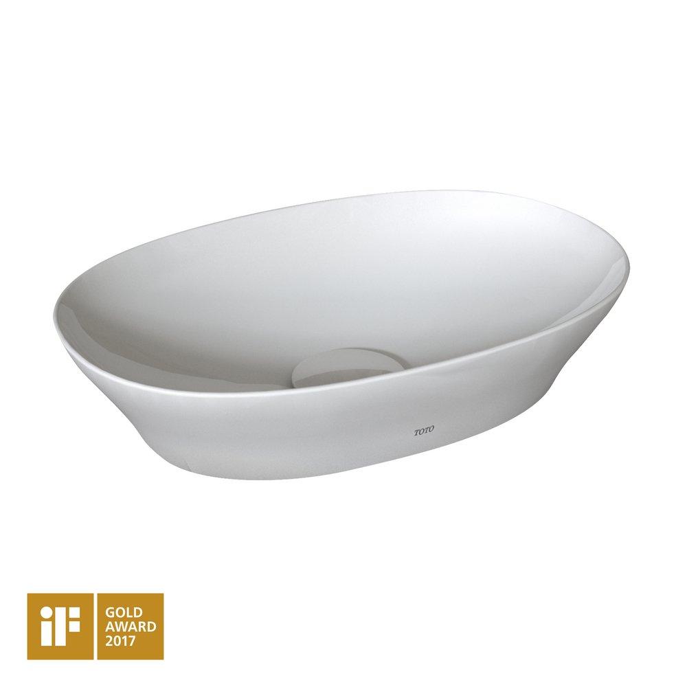 TOTO Cotton White Vessel Mount Bathroom Sink 