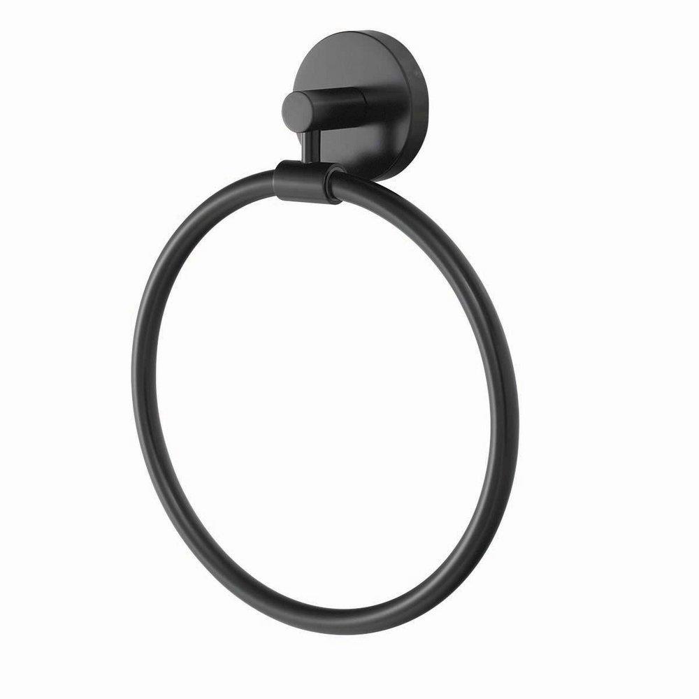 Round Closed Towel Ring in Matte Black 
