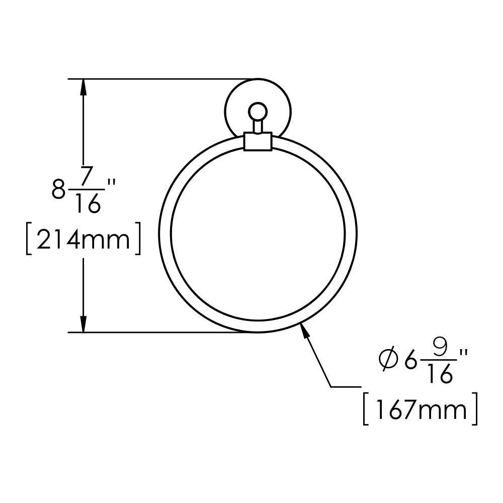 Round Closed Towel Ring in Matte Black 