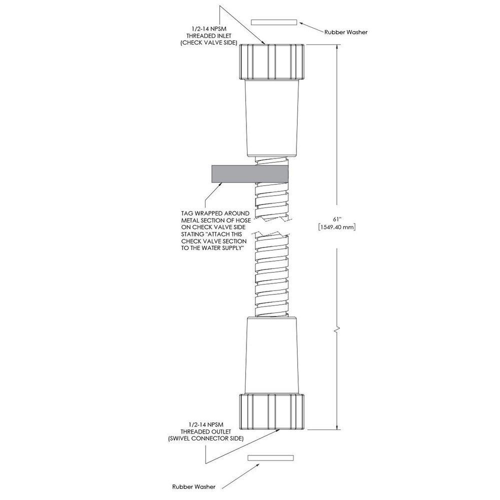 *CVR* 5 FT MTL SHWR HOSE BN 