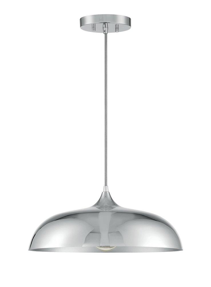 Signature Hardware Polished Nickel 60W 1-Light Medium E-26 Pendant 