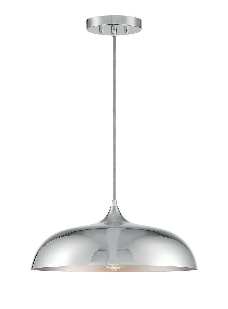 Signature Hardware Polished Nickel 60W 1-Light Medium E-26 Pendant 