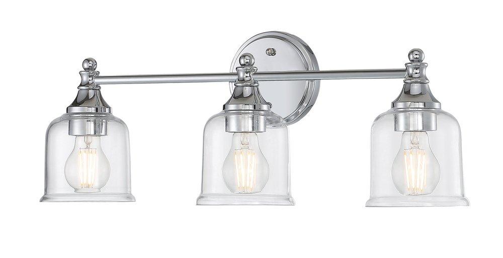 Signature Hardware Polished Chrome 60W 3-Light Medium E-26 Bath Light 