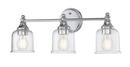 Signature Hardware Polished Chrome 60W 3-Light Medium E-26 Bath Light 