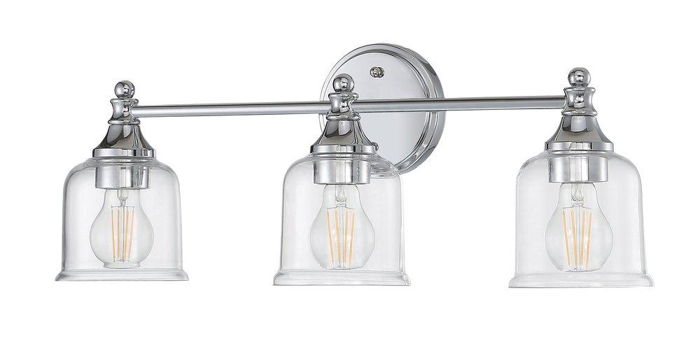 Signature Hardware Polished Chrome 60W 3-Light Medium E-26 Bath Light 