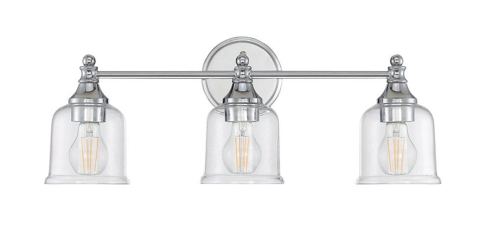 Signature Hardware Polished Chrome 60W 3-Light Medium E-26 Bath Light 