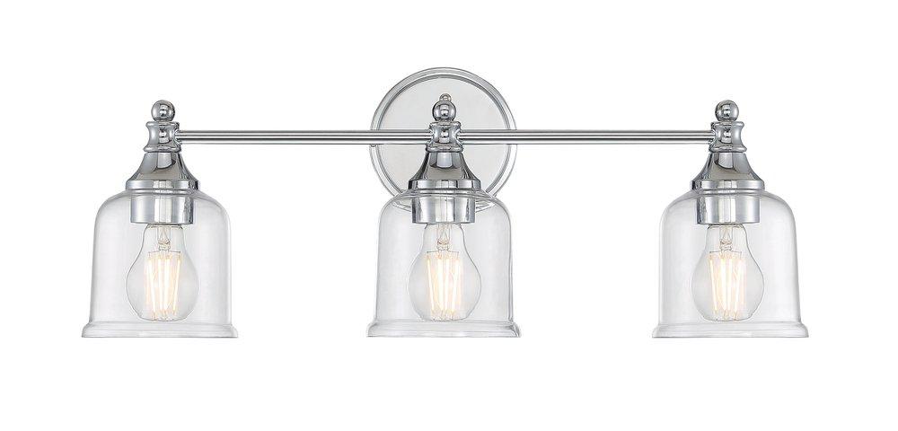 Signature Hardware Polished Chrome 60W 3-Light Medium E-26 Bath Light 