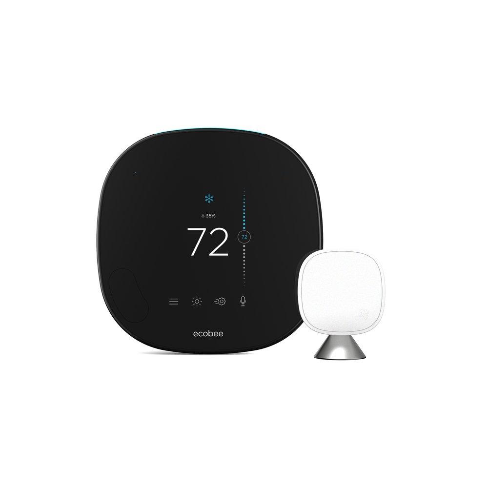Ecobee Black 2H/2C, 4H/2C Programmable Thermostat with Voice Control 