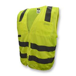 L Size Polyester Mesh Surveyor Safety Vest in Hi-Viz Green