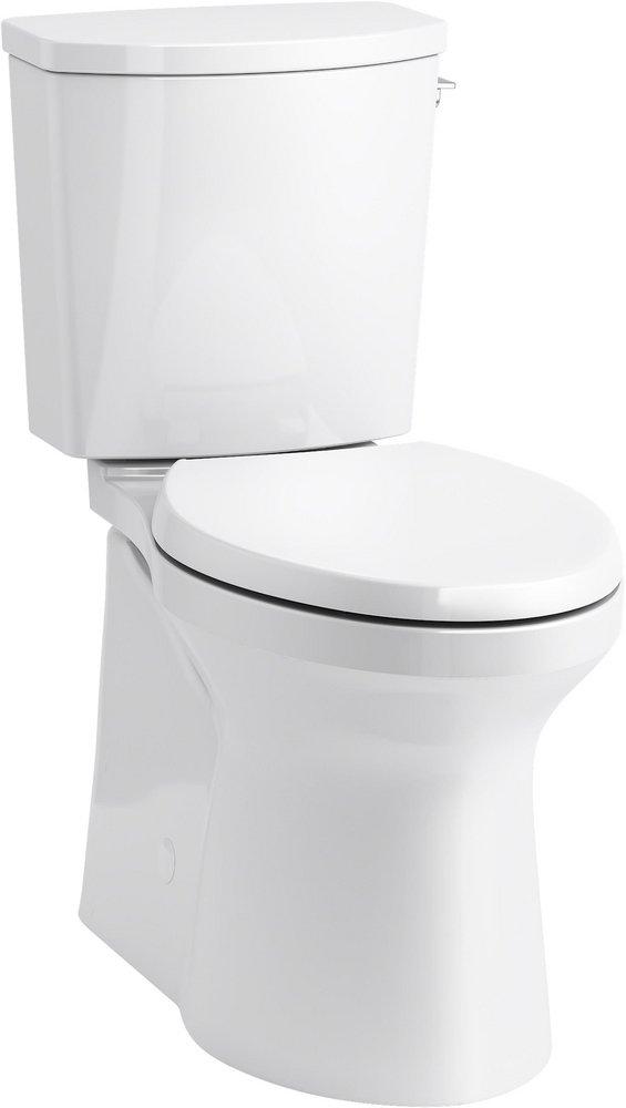 KOHLER White 1.28 gpf Elongated Floor Mount Two Piece Toilet 