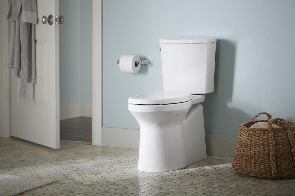 KOHLER White 1.28 gpf Elongated Bowl Toilet 