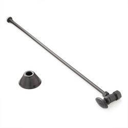 5/8 x 3/8 x 20 in. Angle Supply Kit for Toilets in Matte Black