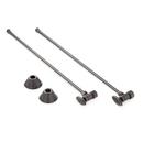 Signature Hardware Matte Black 5/8 x 3/8 x 20 in. Angle Stop Sink Supply Kit 