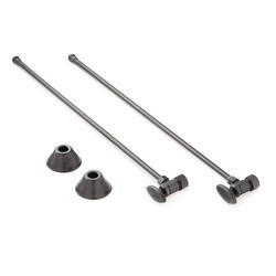 5/8 x 3/8 x 20 in. Angle Stop Sink Supply Kit in Matte Black