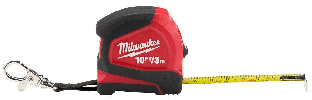 Milwaukee&reg; Silver Keychain Tape Measure with LED 