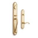 Brass Oval Entrance Door Set with Lever Handle in Brushed Nickel