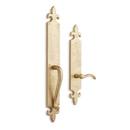 Brass Fleur de Lis Entrance Door Set with Dummy Handle in Brushed Nickel