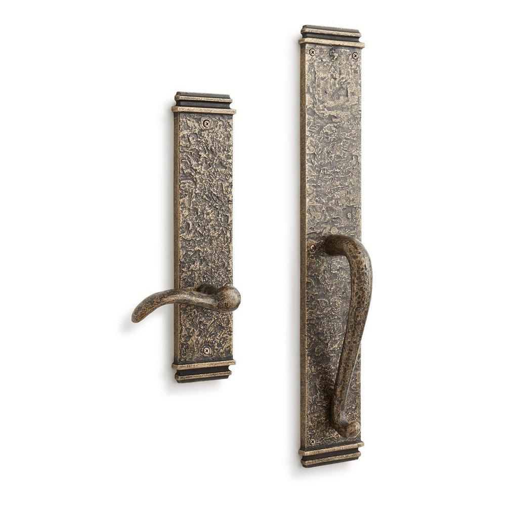 Signature Hardware Satin Brass Brass Rectangular Entrance Door Set with Dummy Handle 