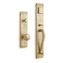Brass Entrance Set with Round Door Knob in Brushed Nickel