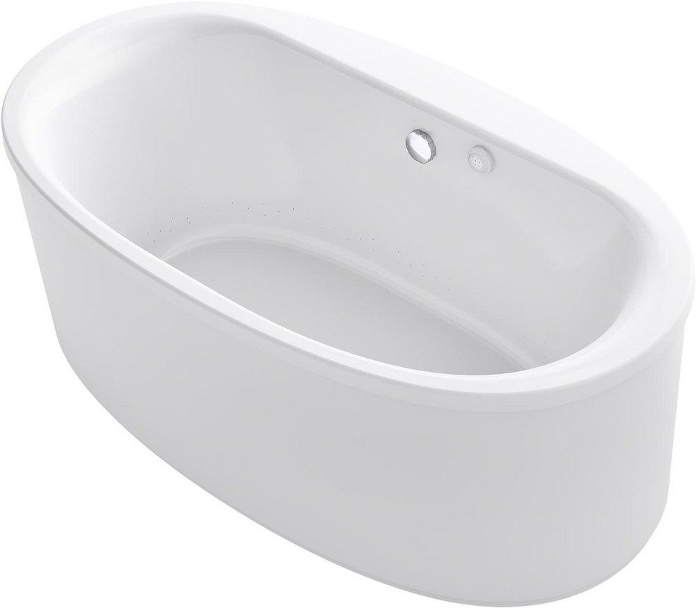 KOHLER White 65-13/16 x 36 in. Freestanding Bathtub with Center Drain 