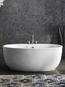 KOHLER White 60-9/16 x 34-11/16 in. Freestanding Bathtub Center Drain 