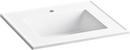25 x 22-3/8 in. Single Bowl Vitreous China Vanity Top in White