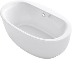 60-1/2 x 34-1/2 in. Freestanding Bathtub Center Drain in White