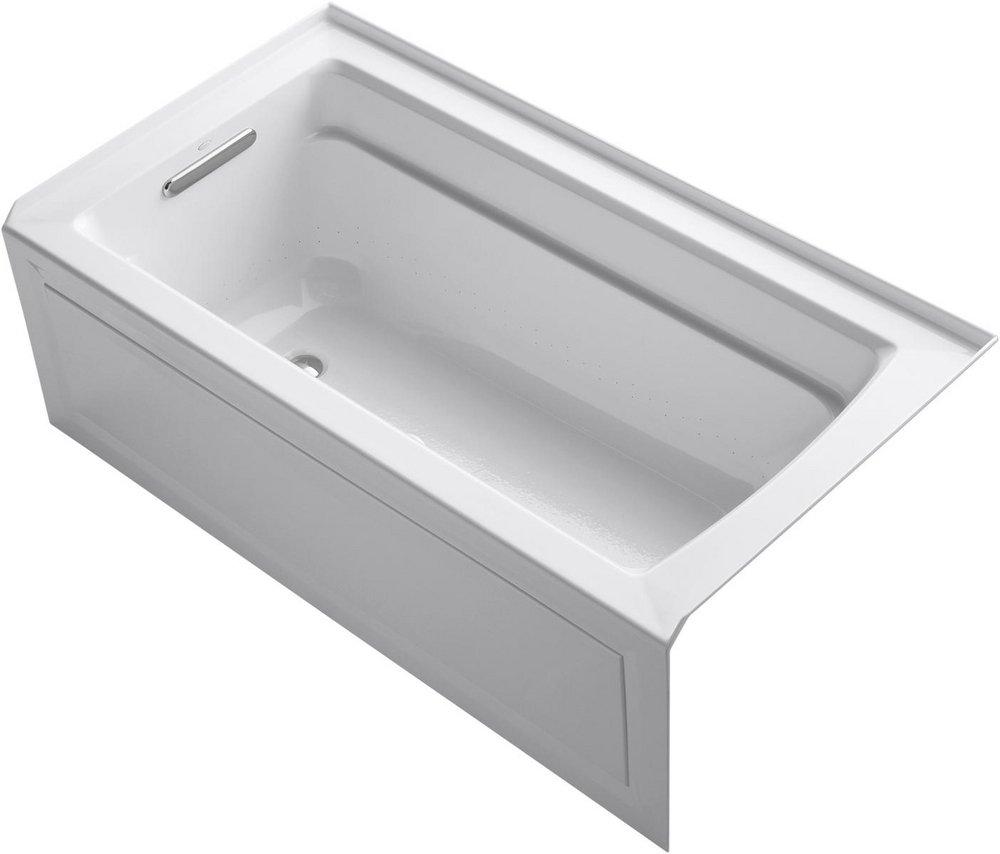 KOHLER White 60 x 32 in. Air Bath Alcove Bathtub with Left Drain 