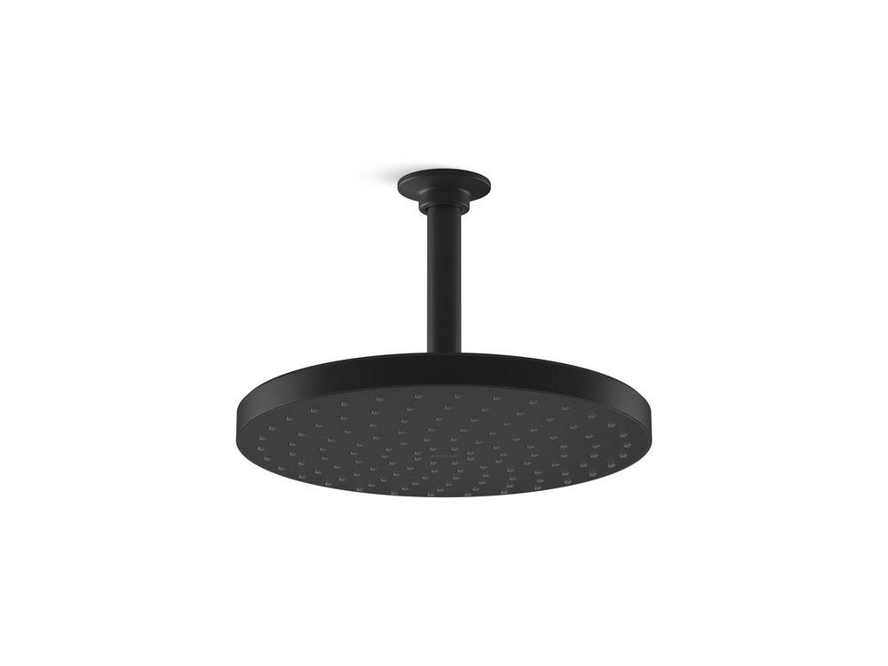 KOHLER Matte Black Single Drenching Rain and Full Coverage Showerhead 