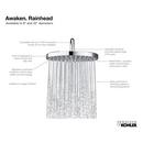 KOHLER Matte Black Single Drenching Rain and Full Coverage Showerhead 