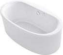 KOHLER White 60-9/16 x 34-11/16 in. Freestanding Bathtub with Center Drain 