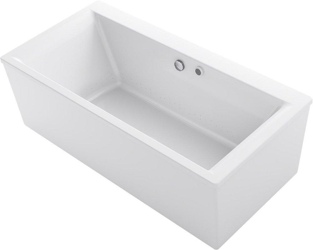 KOHLER White 72 x 35-7/8 in. Freestanding Bathtub with Center Drain 
