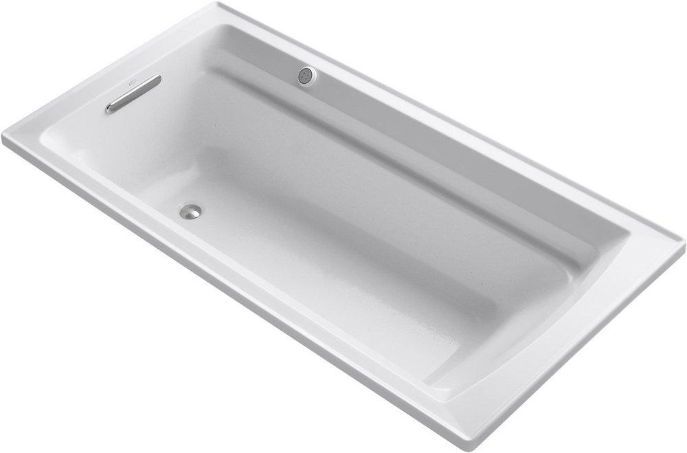 KOHLER White 72 x 36 in. Total Massage Drop-in Bathtub Left Drain 