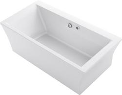 60-1/4 x 34-1/4 in. Freestanding Bathtub Center Drain in White