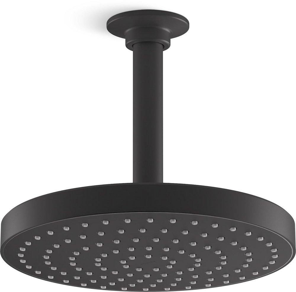 KOHLER Matte Black Single Drenching Rain and Full Coverage Showerhead 