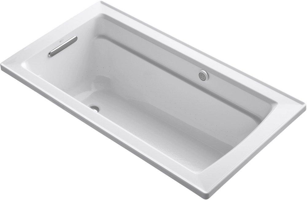 KOHLER White 60 x 32 in. Total Massage Drop-in Bathtub Left Drain 
