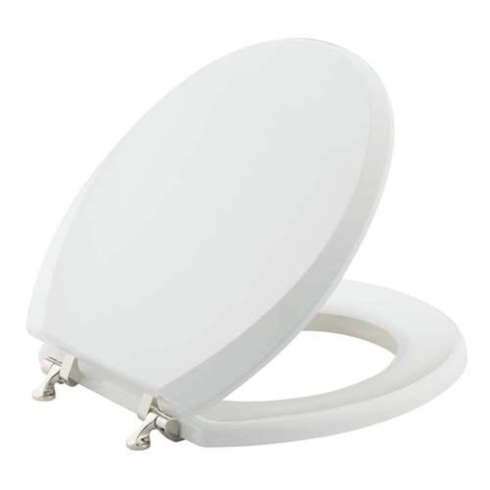Kallista Stucco White Round Closed Front High Density Molded Wood Toilet Seat 