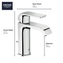 GROHE StarLight&reg; Chrome Single Handle Centerset Bathroom Sink Faucet 