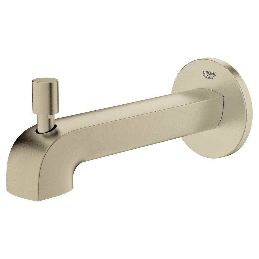 GROHE Brushed Nickel 1/2 x 7-7/8 in. NPT Metal Tub Spout 