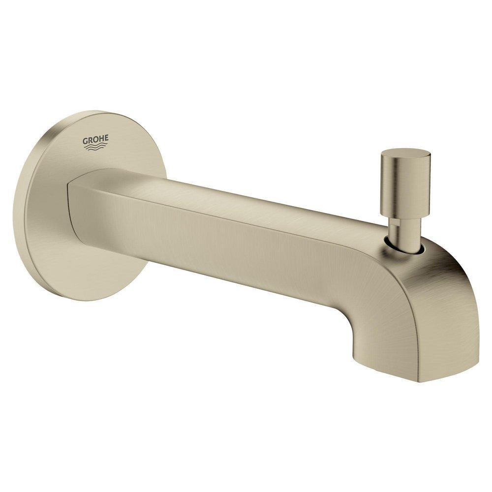 GROHE Brushed Nickel 1/2 x 7-7/8 in. NPT Metal Tub Spout 