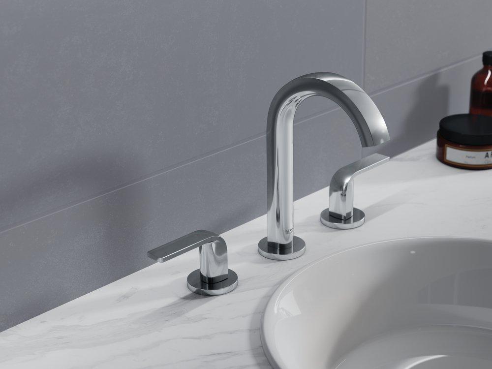 GROHE StarLight Chrome Two Handle Widespread Bathroom Sink Faucet 