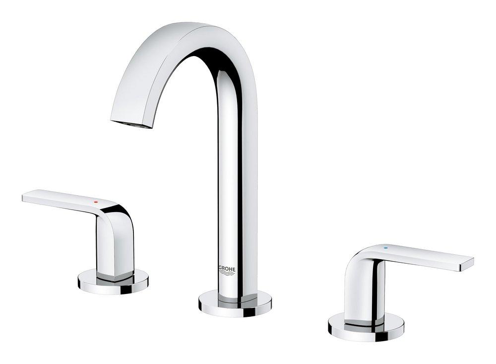 GROHE StarLight&reg; Chrome Two Handle Widespread Bathroom Sink Faucet 