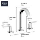 GROHE StarLight&reg; Chrome Two Handle Widespread Bathroom Sink Faucet 